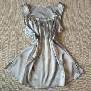 Silver satin top